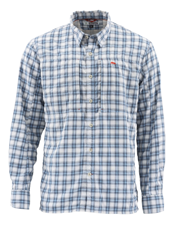 Simms Bugstopper LS Shirt Faded Denim Plaid Simms Bugstopper LS Shirt Faded Denim Plaid